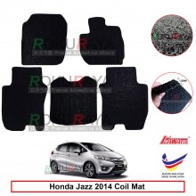 Honda Jazz (3rd Gen) 2013 12mm Custom Fit Pre Cut PVC Coil Floor Mat Anti Slip Carpet Nail Spike (Black) (Kawata Made in Malaysia)